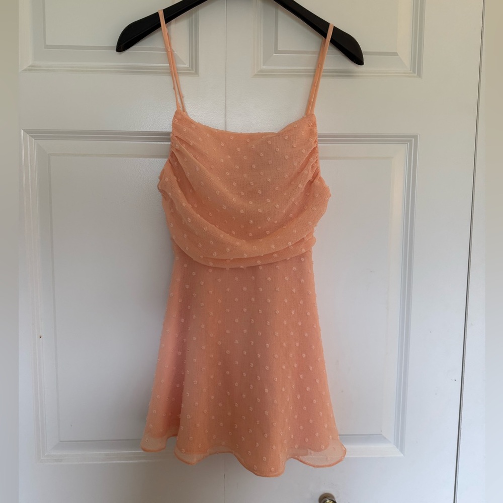 NBD Yvonne Peach Spaghetti Strap Short Dress XS